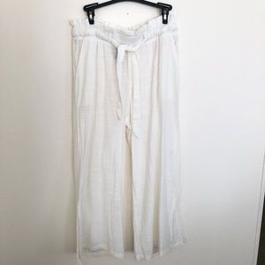 Rewash Los Angeles White Cotton Beach Crop Pants M